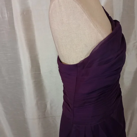 Da Vinci TAG Long Formal Dress, One Shoulder, Ruched, Purple, Long , 16 - Picture 7 of 13